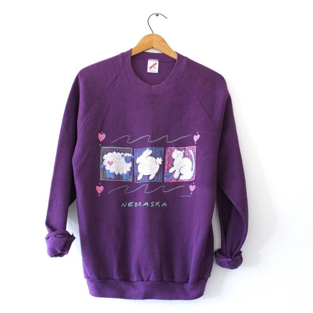 Vintage Nebraska Animal Sweatshirt Large